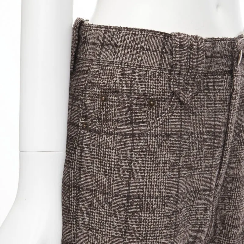 Marc Jacobs Check Tweed Pants Brown Wool Never worn - Back View