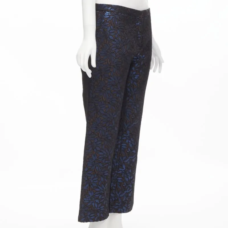 Marni Floral Jacquard Pants Blue Polyester Very good - Inside View