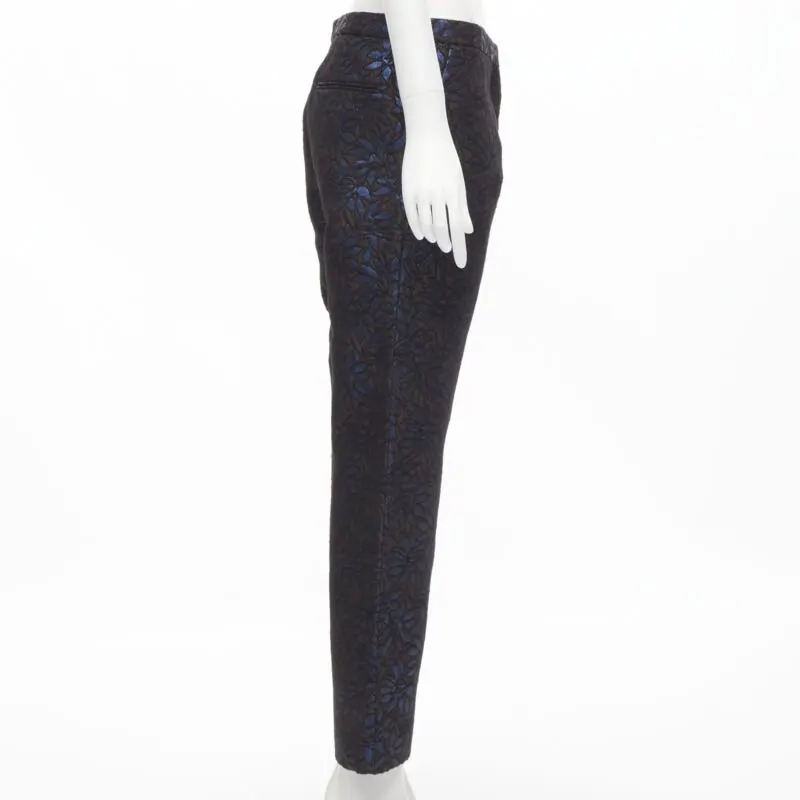 Marni Floral Jacquard Pants Blue Polyester Very good - Box View