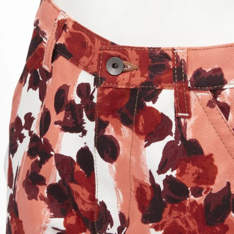 Marni Abstract Wide Jeans Red Cotton Never worn - Back View