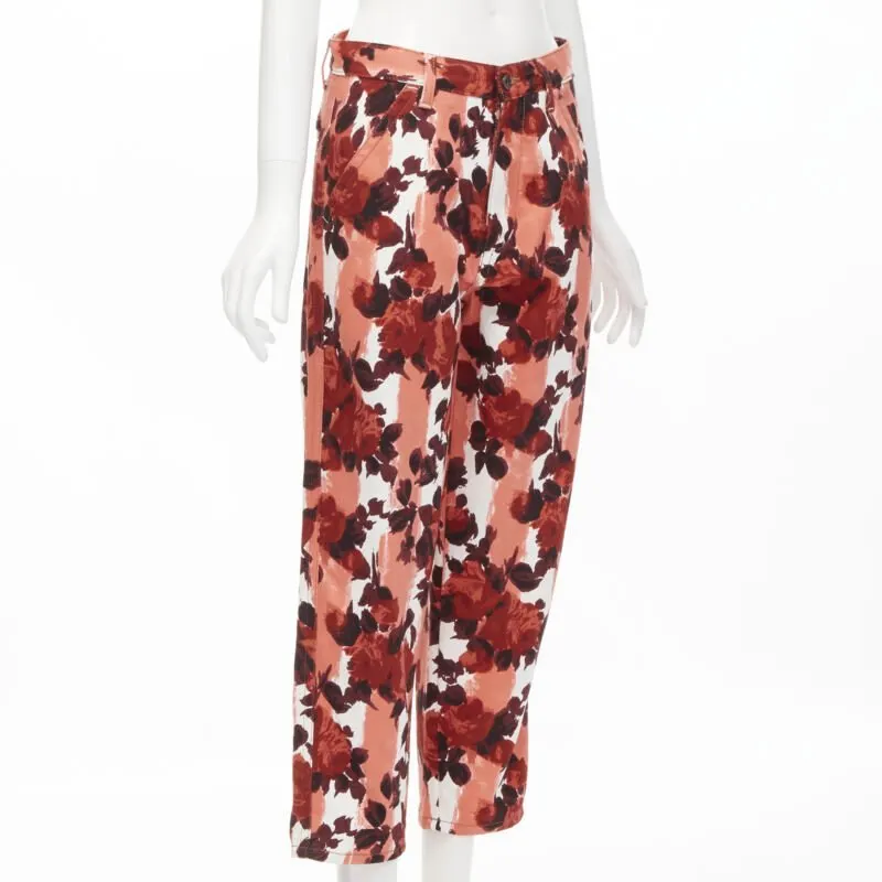 Marni Abstract Wide Jeans Red Cotton Never worn - Inside View