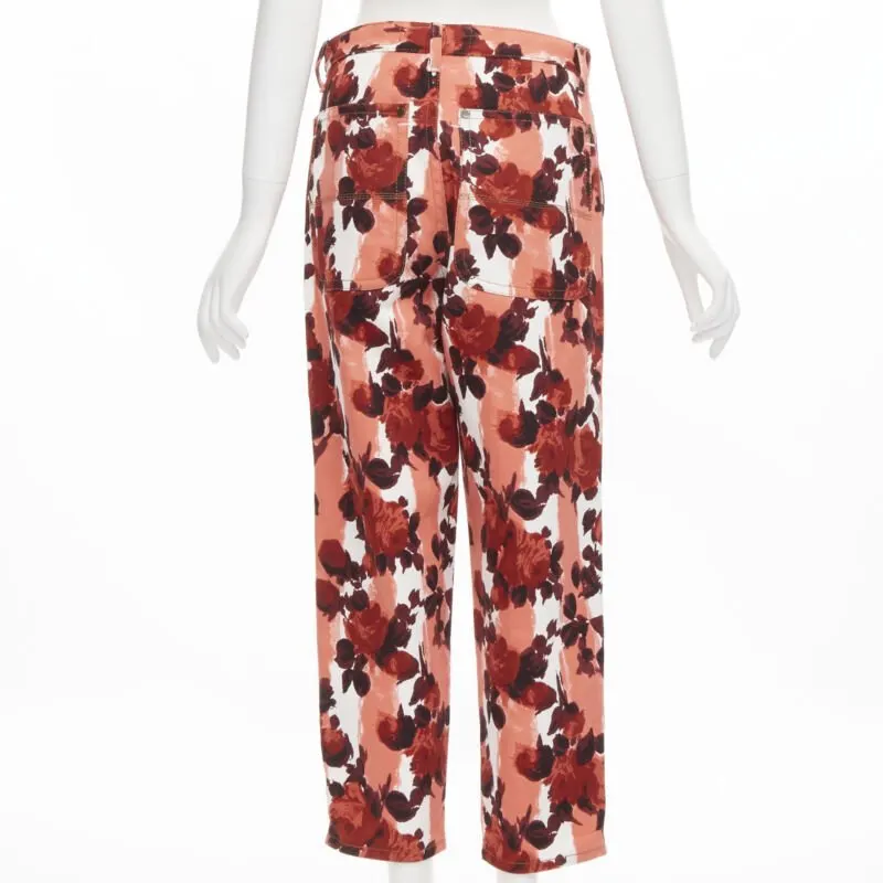 Marni Abstract Wide Jeans Red Cotton Never worn - Box View