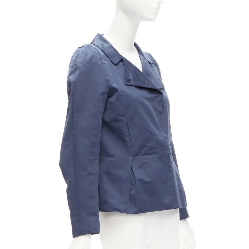 Marni Creased Crop Jacket Blue Polyester Very good - Inside View