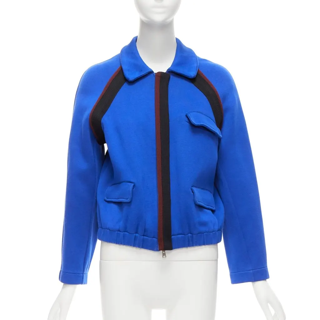 Marni Electric Blue Bomber Jacket Blue Cotton Very good - Front View