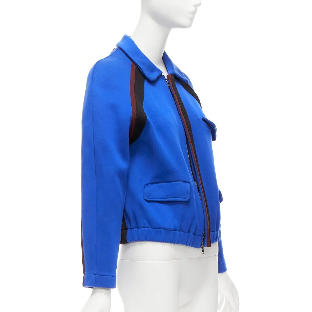 Marni Electric Blue Bomber Jacket Blue Cotton Very good - Model View