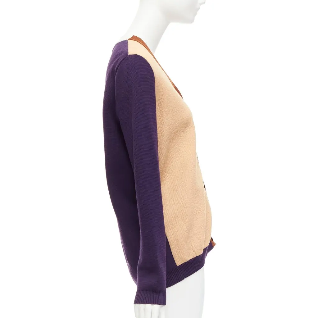 Marni Colorblocked Cardigan Beige Cotton Never worn - Model View