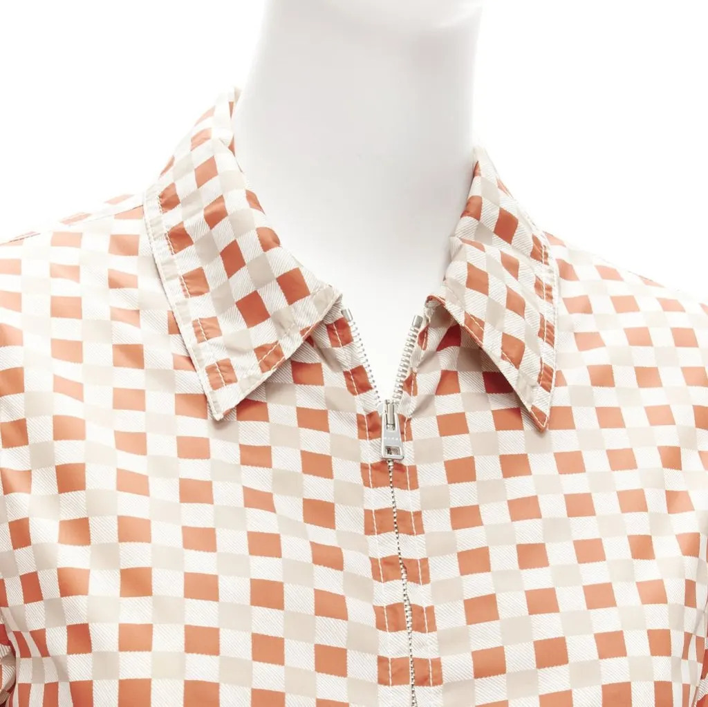 Marni Red Beige Checkerboard Jacket Red Polyamide Never worn - Back View