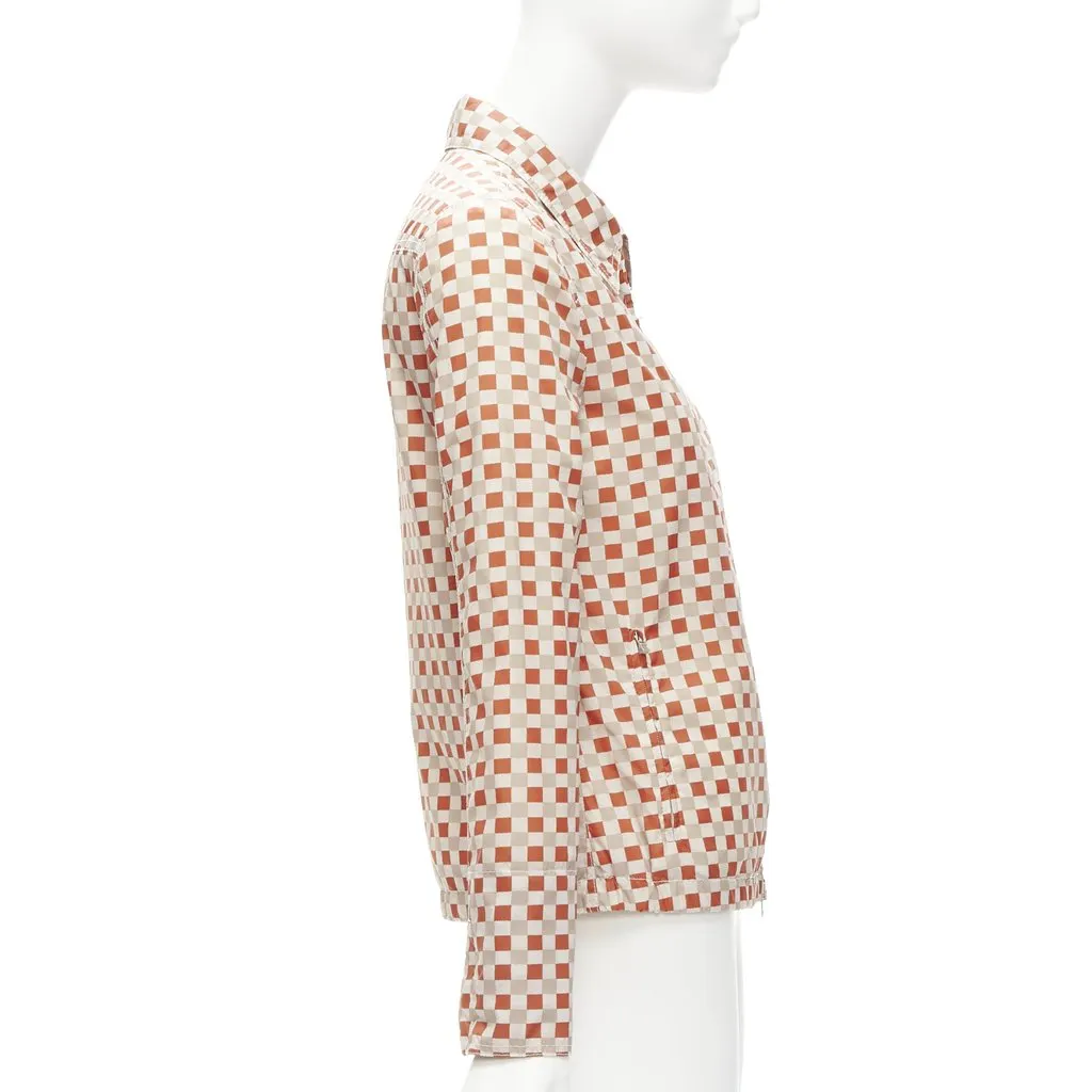 Marni Red Beige Checkerboard Jacket Red Polyamide Never worn - Box View