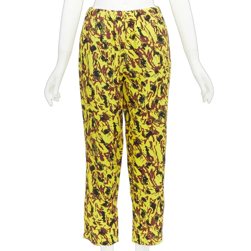 Marni Abstract Drop Pants Yellow Viscose Good - Front View