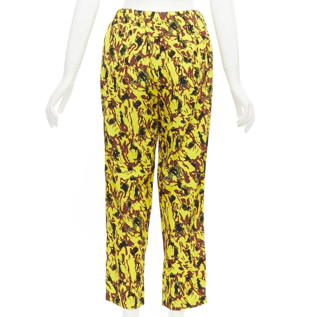 Marni Abstract Drop Pants Yellow Viscose Good - Model View