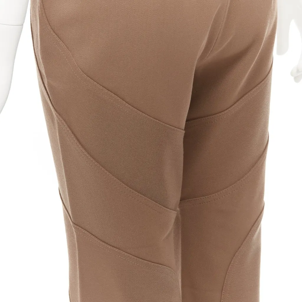 Marni Curved Flared Pants Brown Wool Never worn - Back View