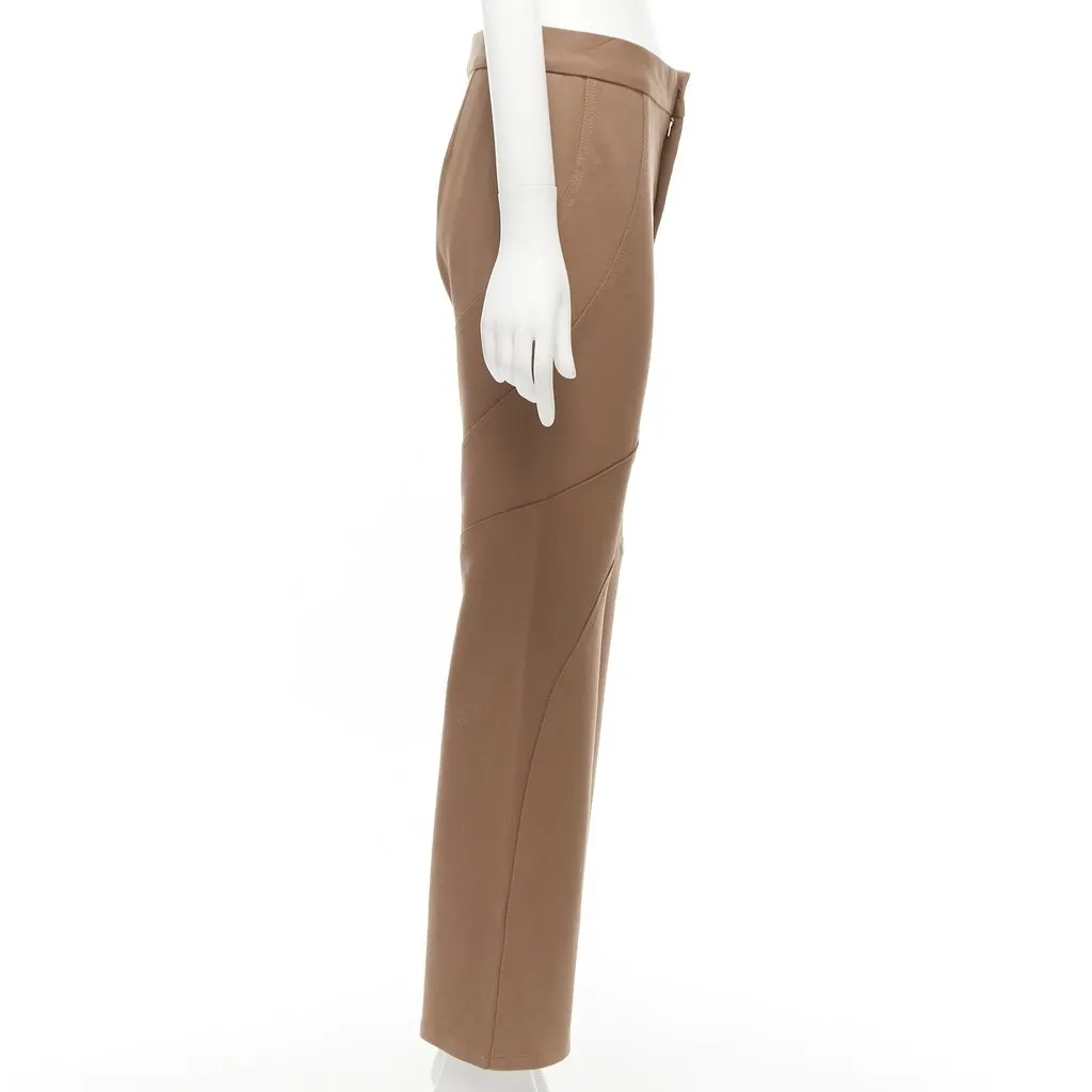Marni Curved Flared Pants Brown Wool Never worn - Model View