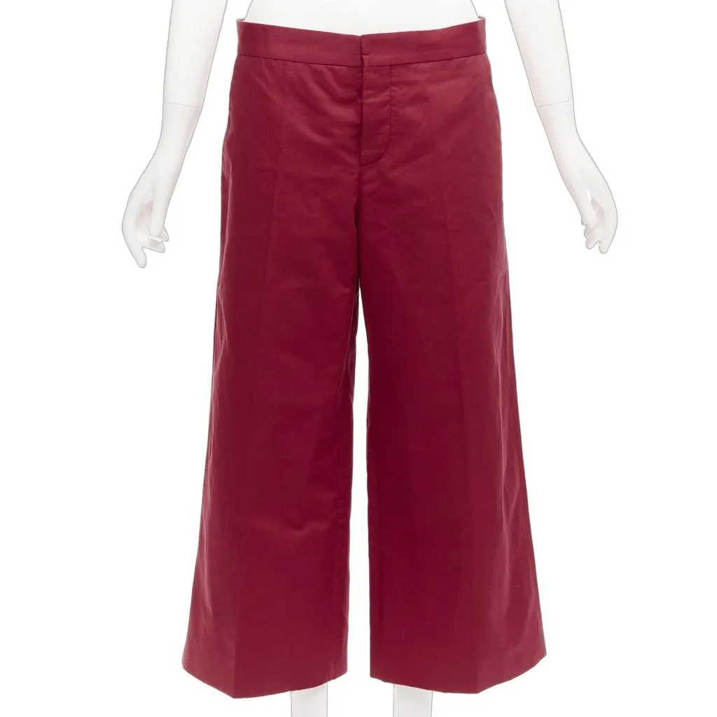 Marni Red Cropped Pants Red Cotton Never worn - Front View