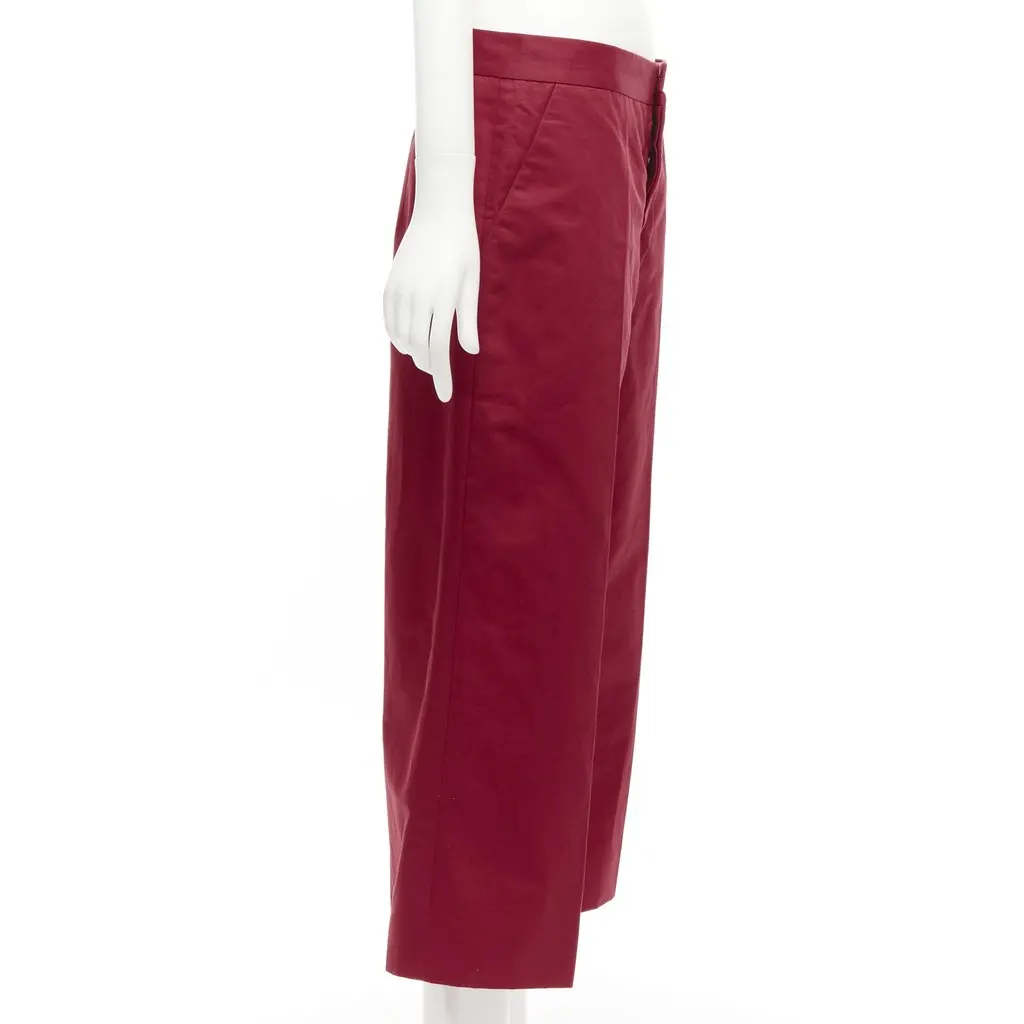 Marni Red Cropped Pants Red Cotton Never worn - Model View