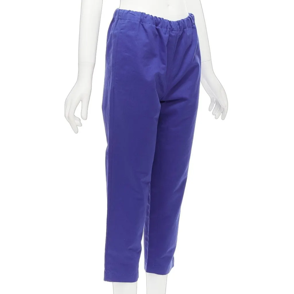 Marni Drawstring Cropped Pants Blue Cotton Never worn - Front View