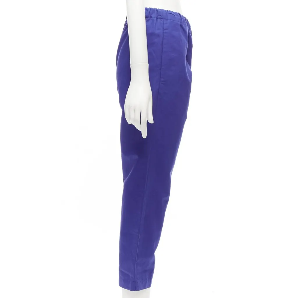 Marni Drawstring Cropped Pants Blue Cotton Never worn - Model View