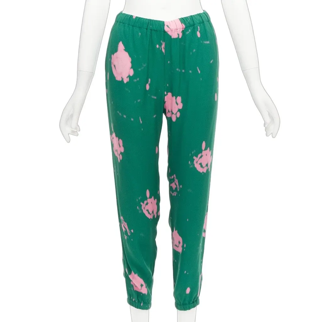 Marni Tie-Dye Casual Pants Green Viscose Never worn - Front View