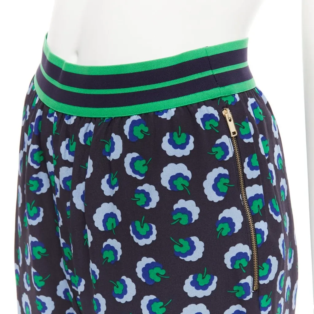 Stella McCartney Silk Graphic Pants Green Silk Never worn - Back View
