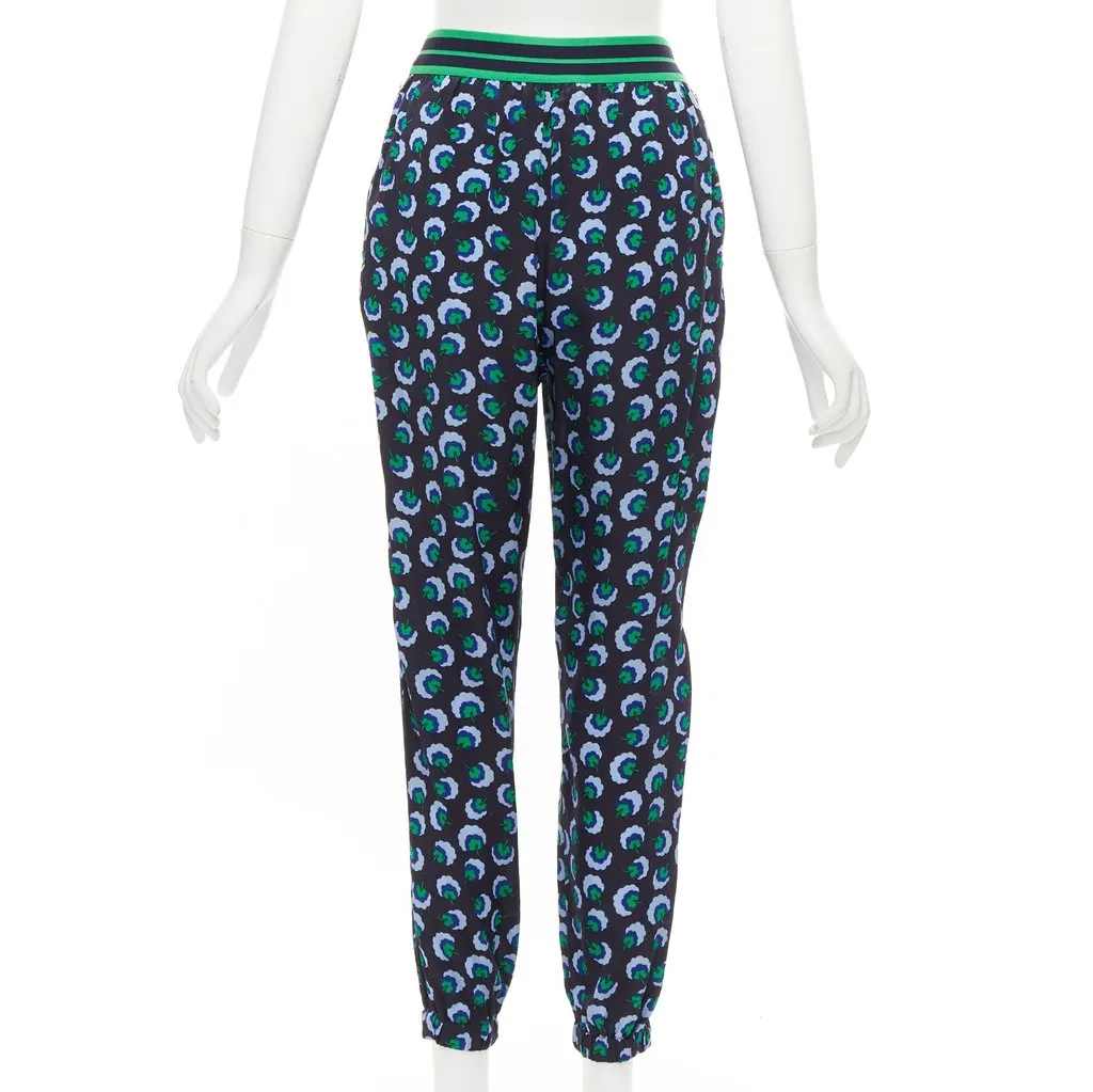 Stella McCartney Silk Graphic Pants Green Silk Never worn - Box View