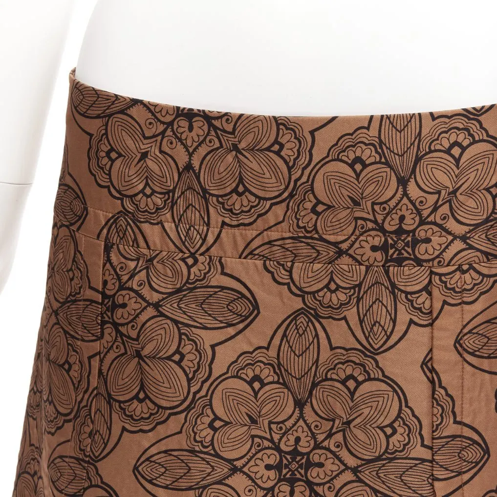 Marni Floral Jersey Skirt Brown Cotton Never worn - Back View