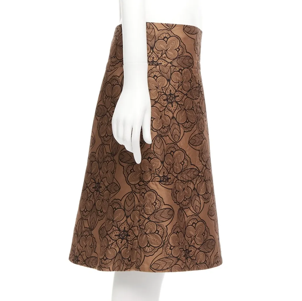 Marni Floral Jersey Skirt Brown Cotton Never worn - Model View