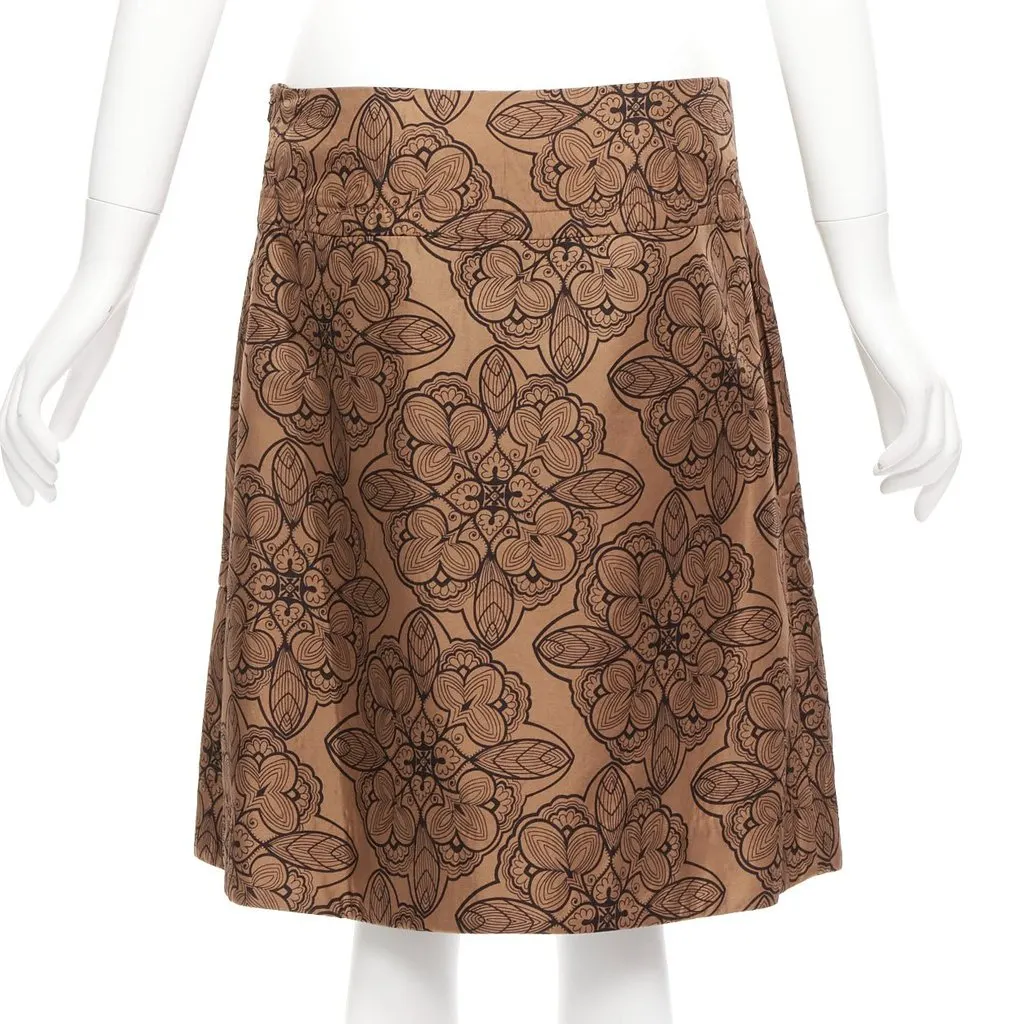 Marni Floral Jersey Skirt Brown Cotton Never worn - Box View