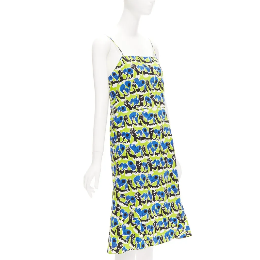 Marni Geometric Summer Dress Green Cotton Good - Inside View