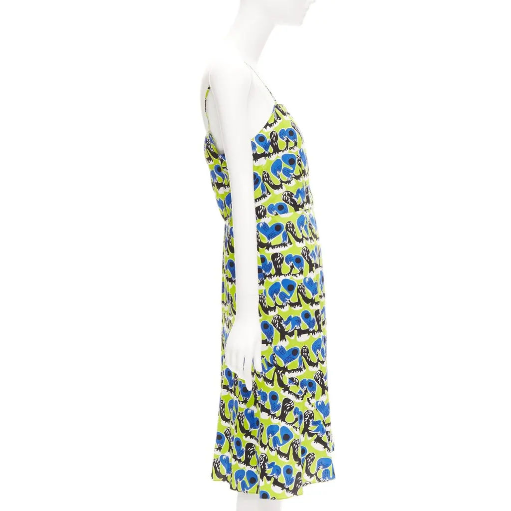 Marni Geometric Summer Dress Green Cotton Good - Model View