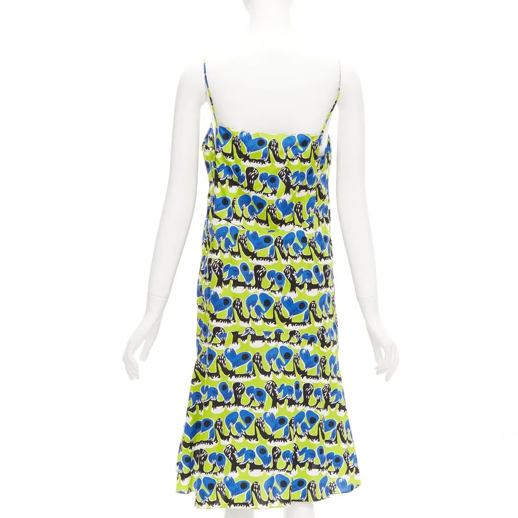 Marni Geometric Summer Dress Green Cotton Good - Box View