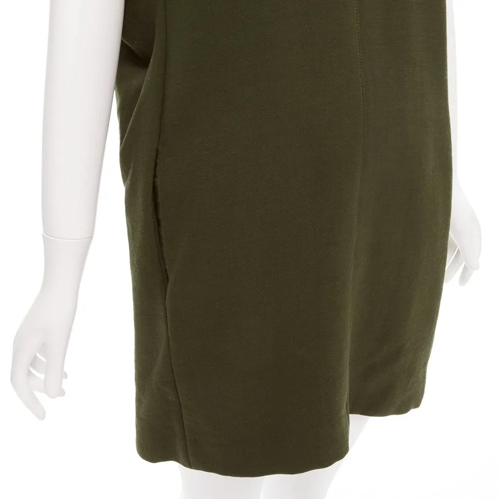 Marni Olive Mini Dress Khaki Wool Very good - Back View