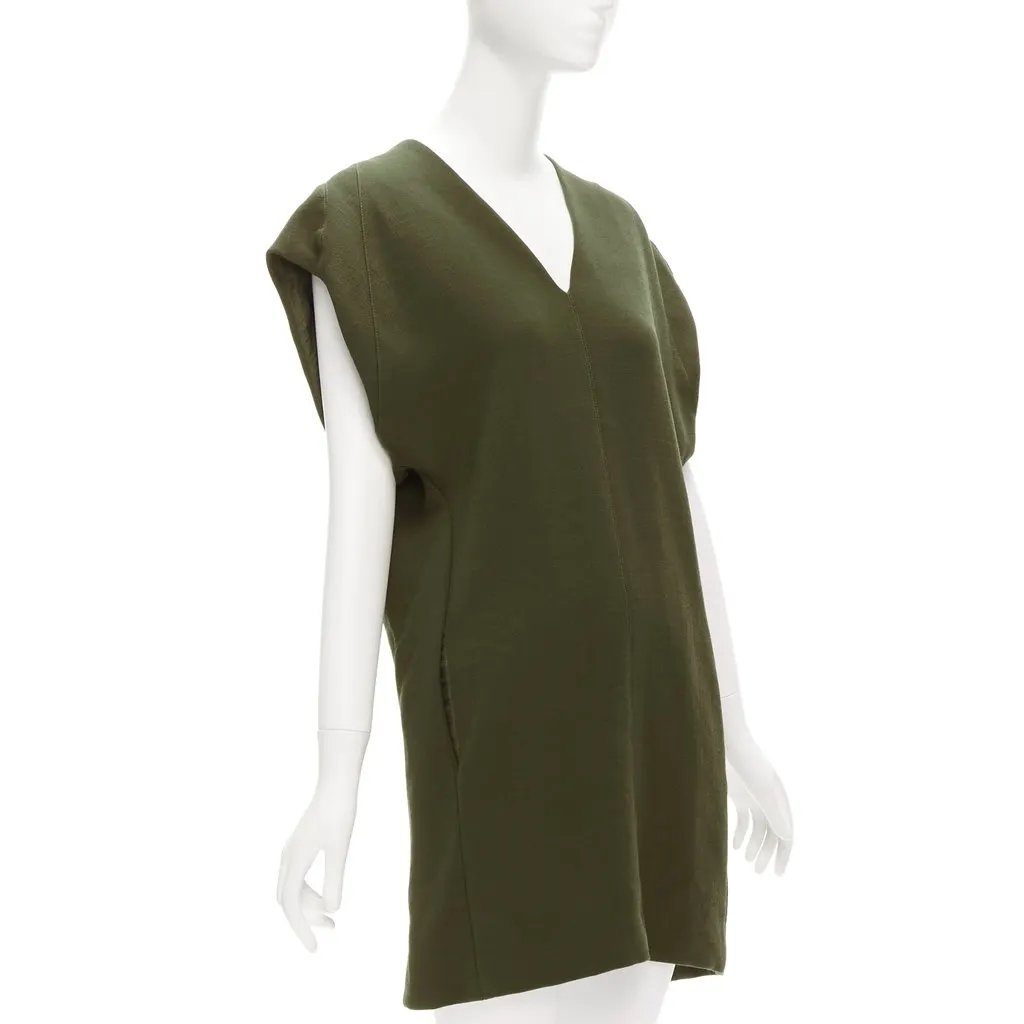 Marni Olive Mini Dress Khaki Wool Very good - Inside View