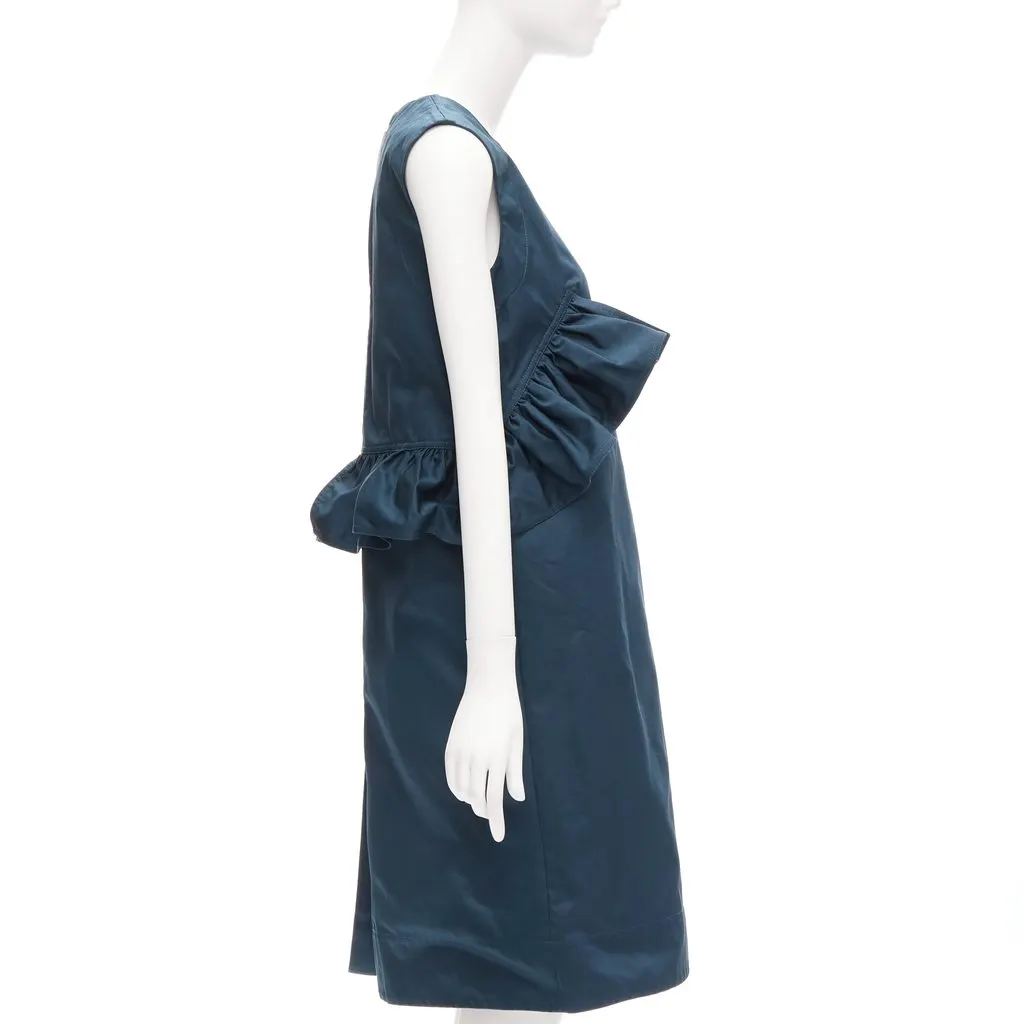 Marni Ruffle Cocktail Dress Green Cotton Very good - Model View