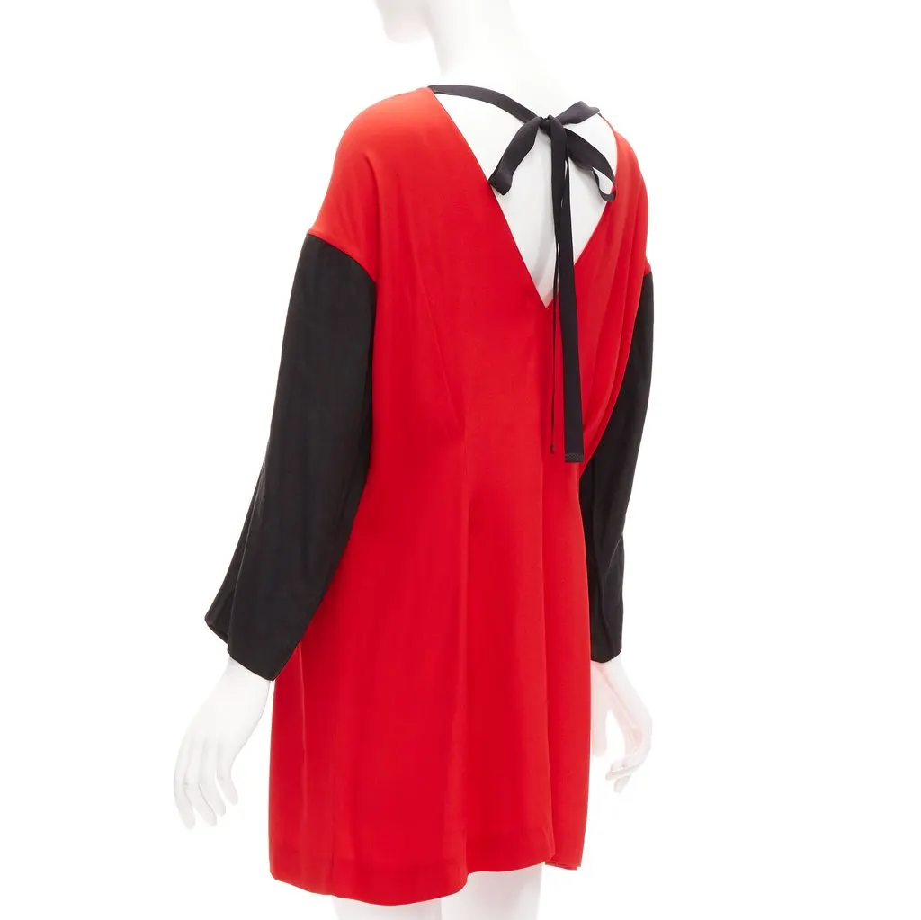 Marni Contrast Cutout Dress Red Viscose Never worn - Model View