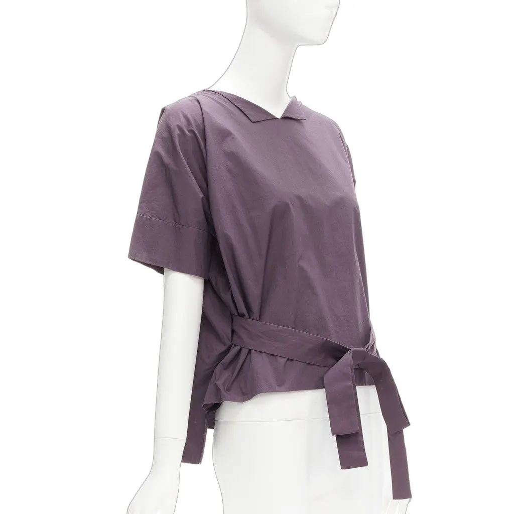 Marni Bow Belt Boxy Top Purple Cotton Very good - Front View