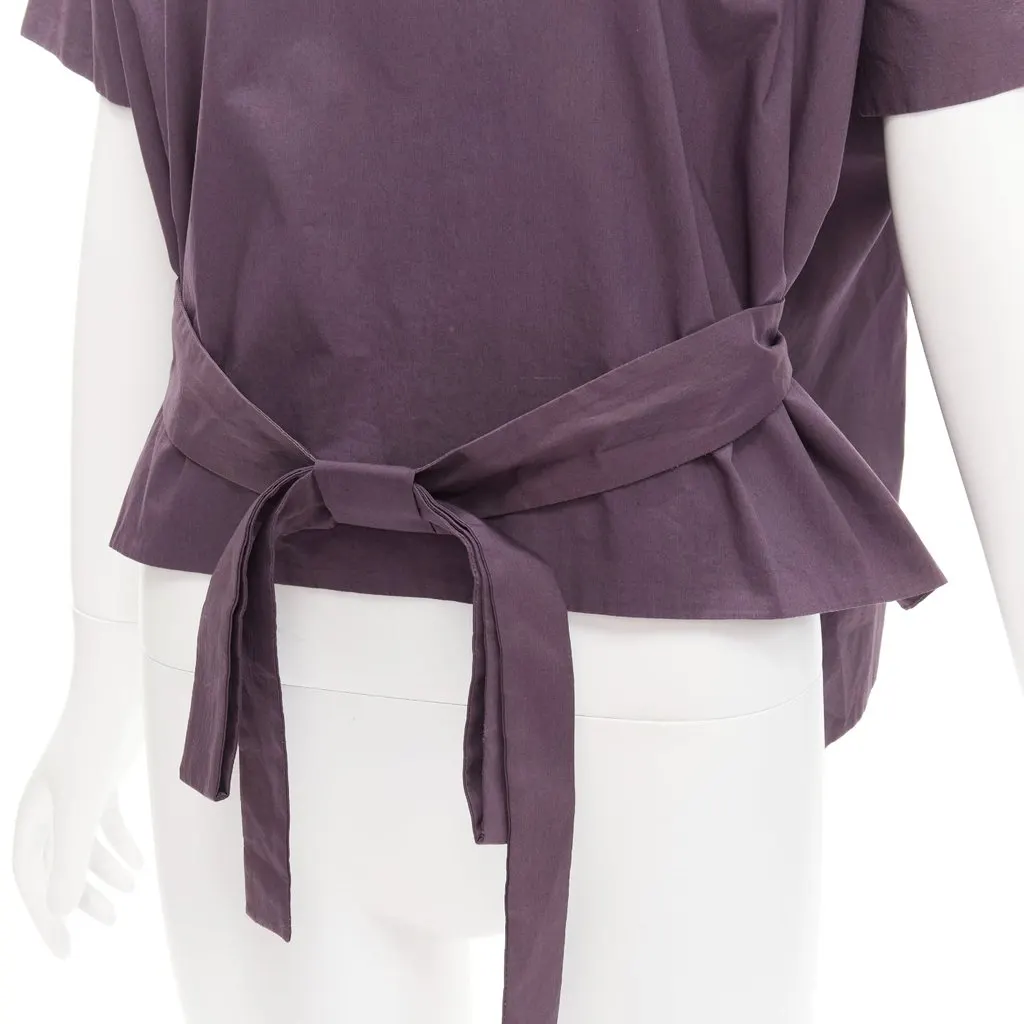 Marni Bow Belt Boxy Top Purple Cotton Very good - Back View