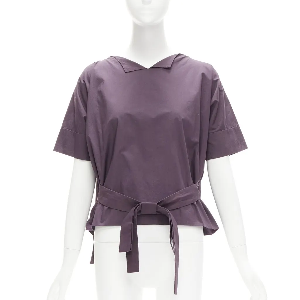 Marni Bow Belt Boxy Top Purple Cotton Very good - Inside View