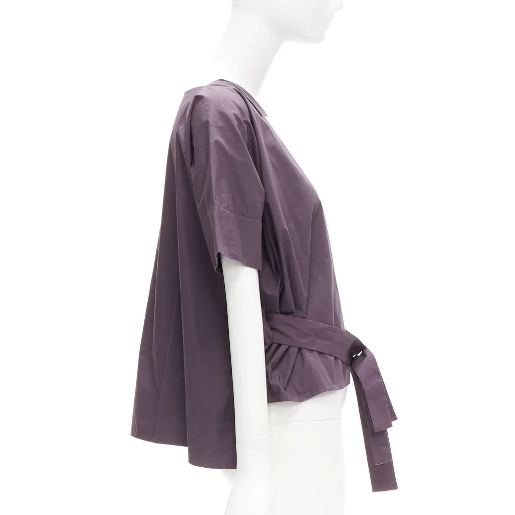 Marni Bow Belt Boxy Top Purple Cotton Very good - Model View
