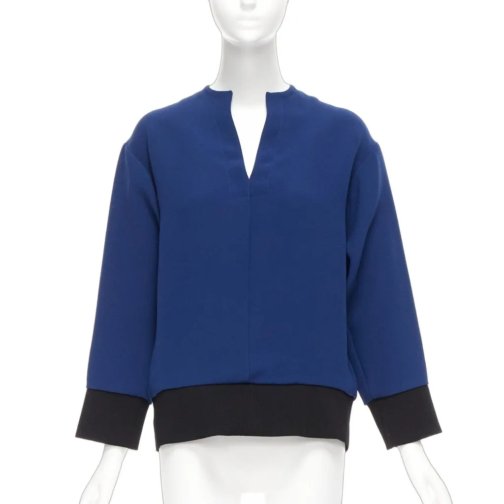 Marni Cocoon Ribbed Top Blue Polyester Never worn - Front View