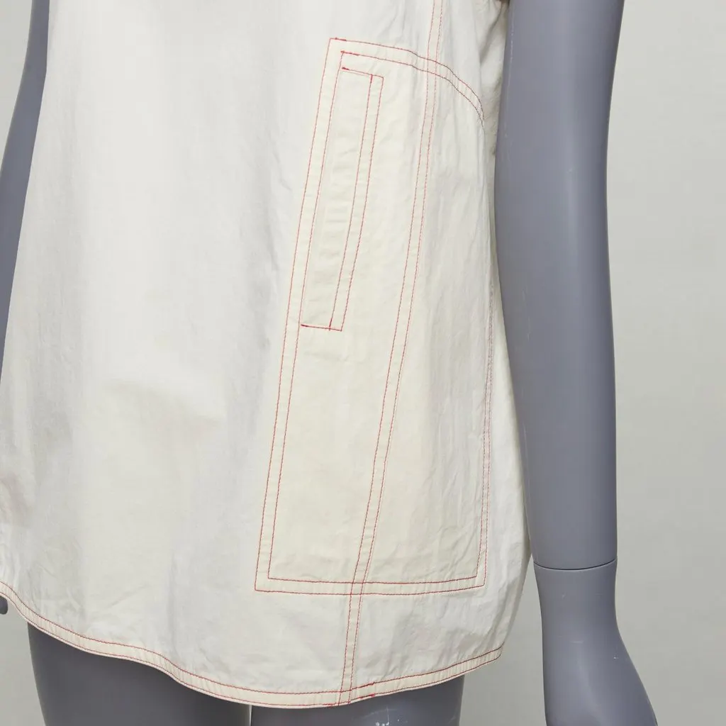 Marni Scoop Utility Vest Ecru Cotton Good - Back View