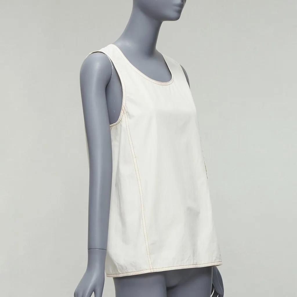 Marni Scoop Utility Vest Ecru Cotton Good - Inside View