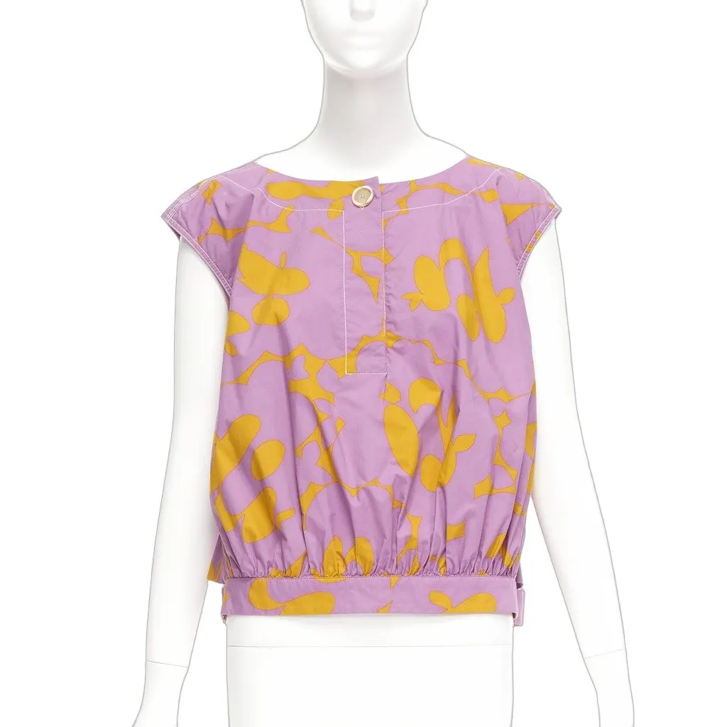 Marni Abstract Floral Vest Yellow Cotton Never worn - Front View