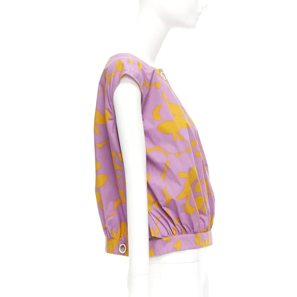 Marni Abstract Floral Vest Yellow Cotton Never worn - Model View