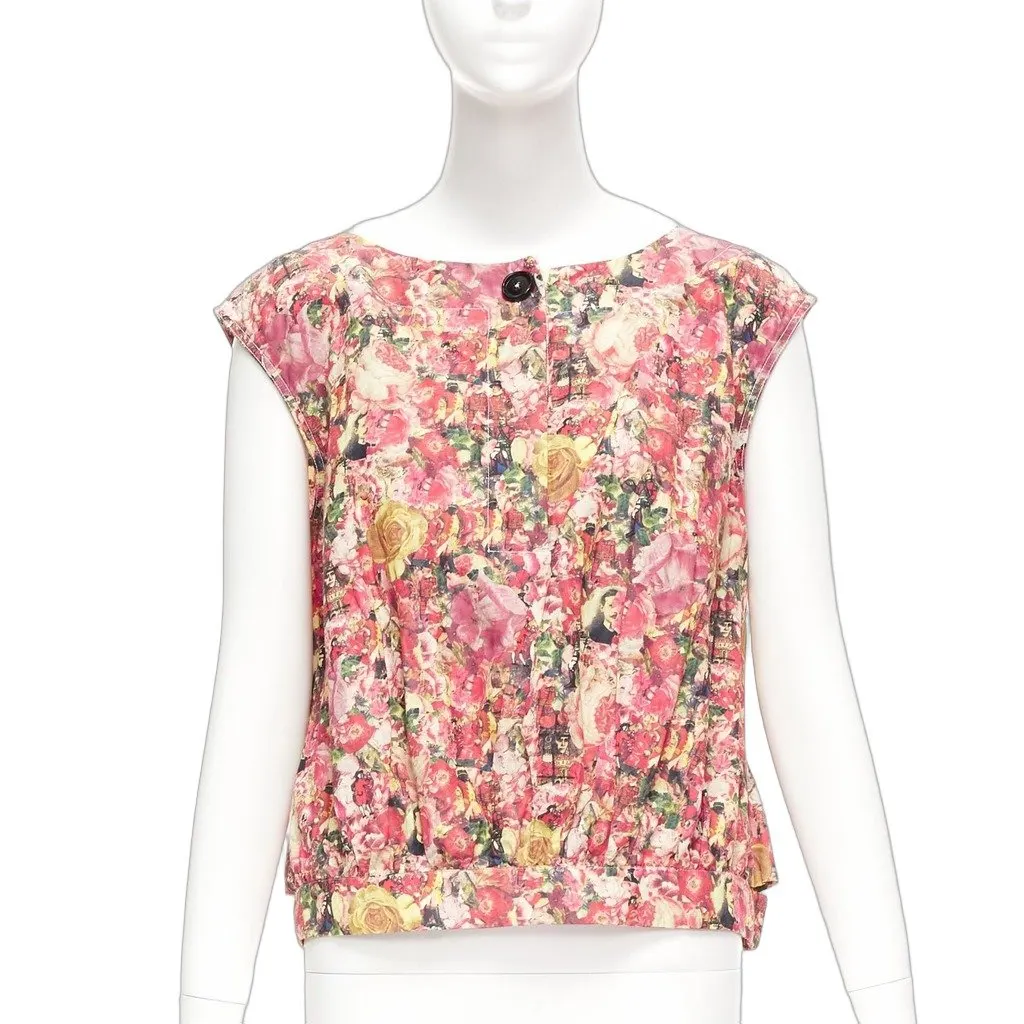 Marni Floral Button Vest Green Polyamide Never worn - Front View