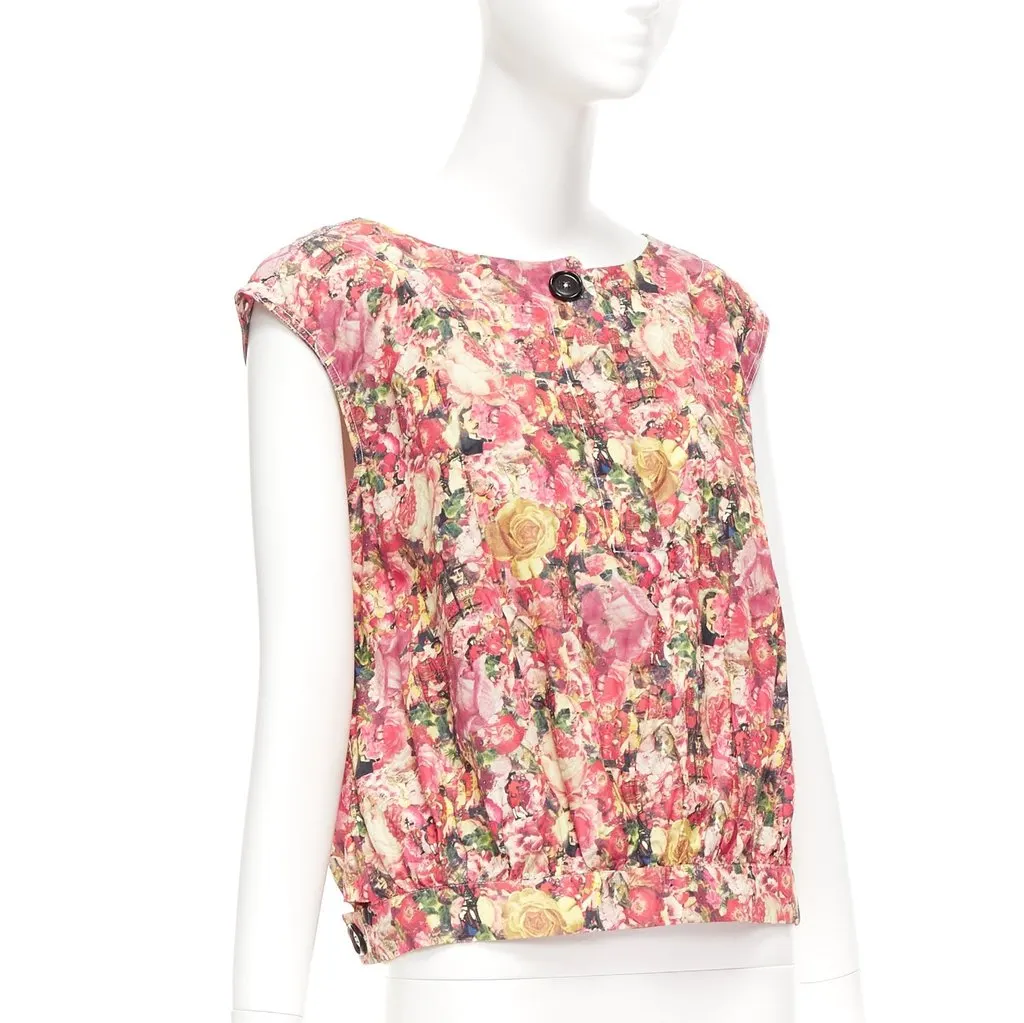 Marni Floral Button Vest Green Polyamide Never worn - Inside View