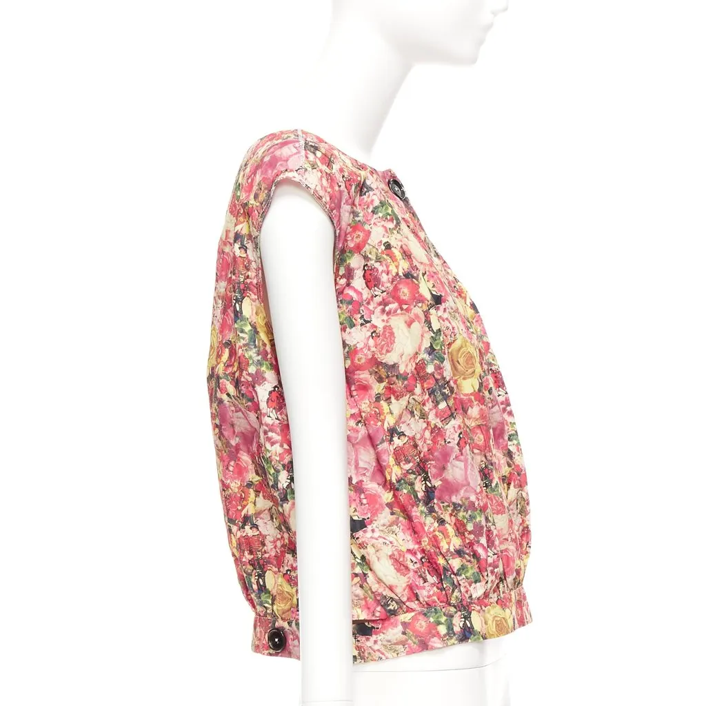Marni Floral Button Vest Green Polyamide Never worn - Model View