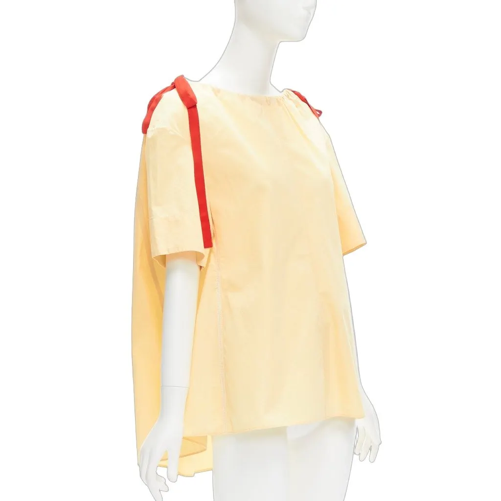 Marni Drawstring Trapeze Top Yellow Cotton Never worn - Front View
