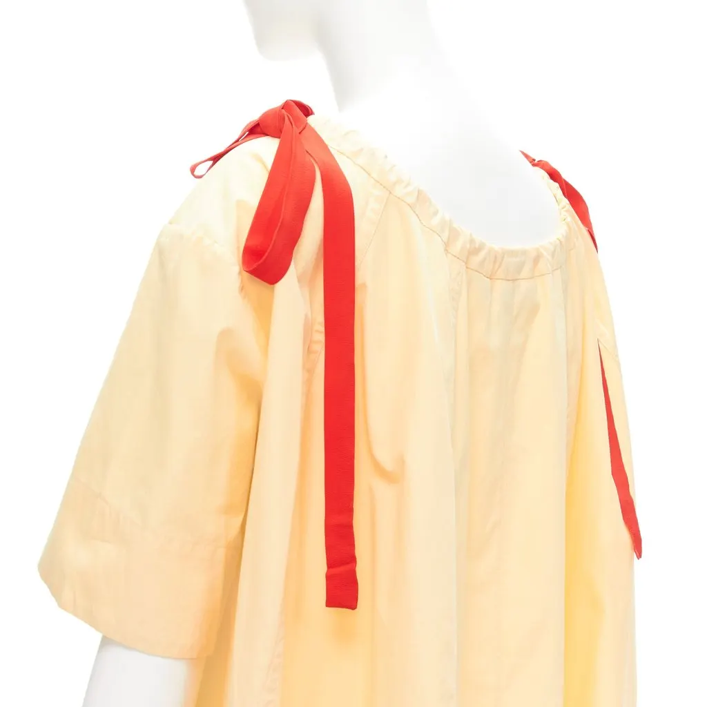 Marni Drawstring Trapeze Top Yellow Cotton Never worn - Back View