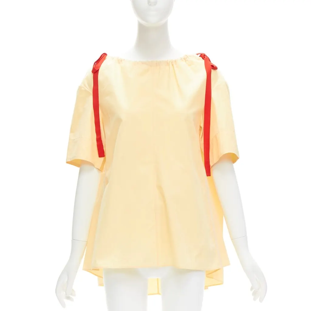 Marni Drawstring Trapeze Top Yellow Cotton Never worn - Inside View