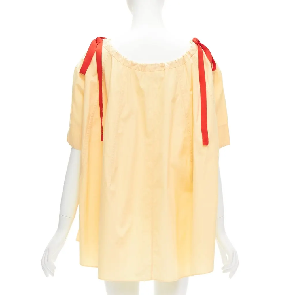 Marni Drawstring Trapeze Top Yellow Cotton Never worn - Box View
