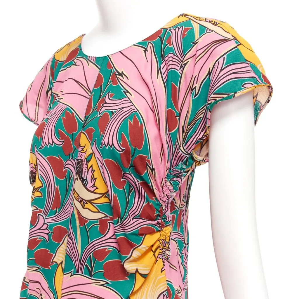 Marni Floral Gathered Top MultiColor Viscose Never worn - Back View